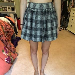 Free People black and white plaid knitted skirt